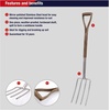 image:imageSpear amp Jackson Traditional Stainless Steel Digging Fork Heavy Duty Durable Stainless Steel Garden Tool Ideal for Digging Aerating and Turning SoilDigging Fork