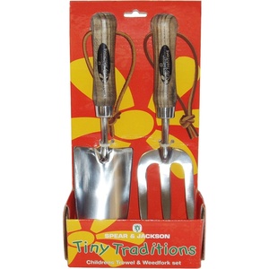 image:imageSpear amp Jackson 4035SET Traditional Childrens Trowel amp Weed Fork SetPack of 1